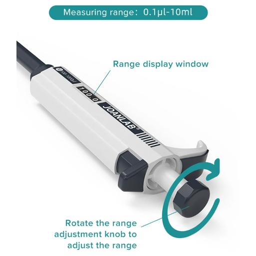 JOANLAB Micropipette Pipet Mikro Lab M2.5/M10/M20/M50/M100/M200/M1000/M5000/M10000