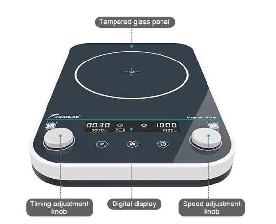 JOANLAB Magnetic Stirrer Tempered Glass Pengaduk Magnet 5 Liter MS-5MAX