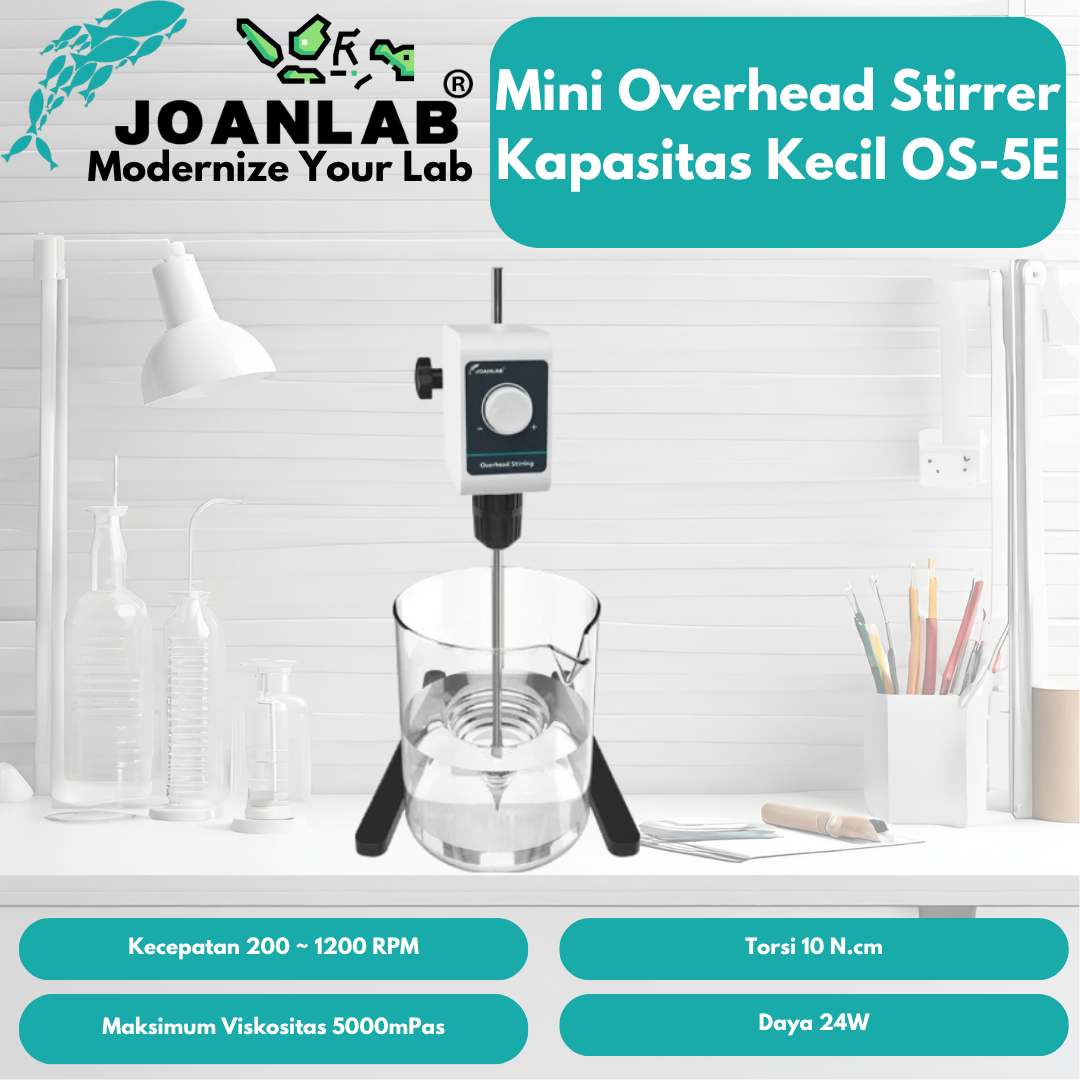 JOANLAB Mini Overhead Stirrer Pengaduk Larutan Skala Kapasitas Kecil OS-5E