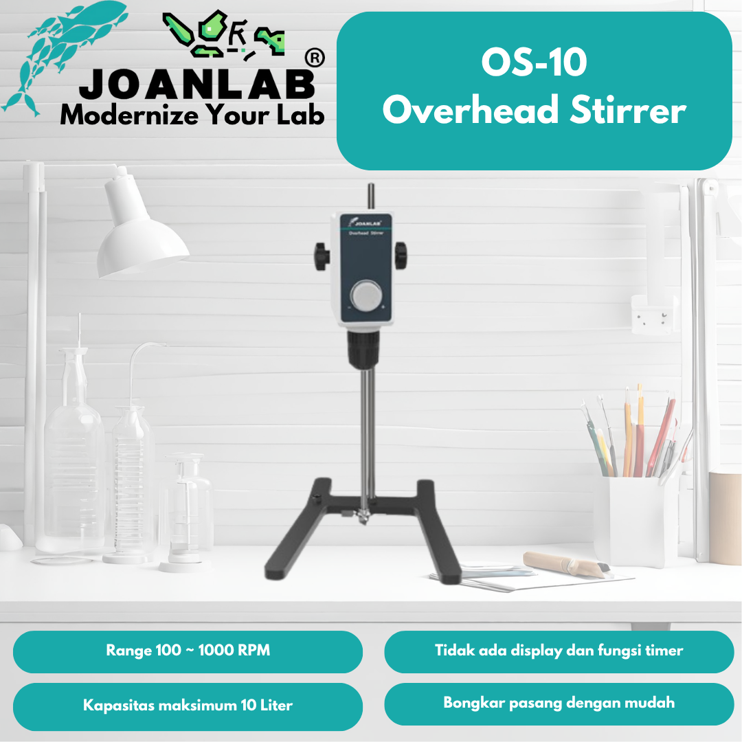 JOANLAB Overhead Stirrer Pengaduk Pencampur Liquid Mixer Lab 10L OS10