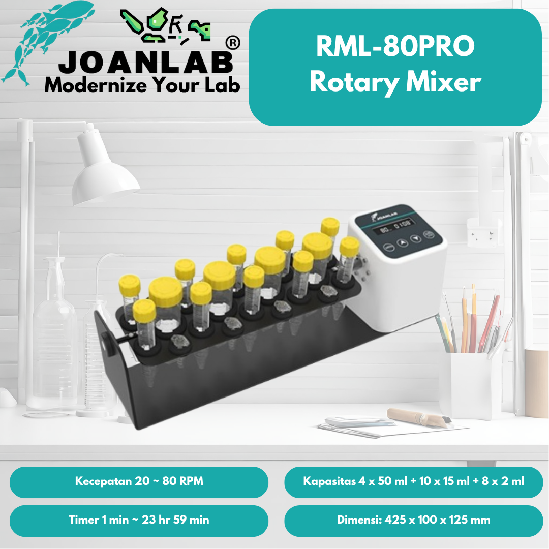 JOANLAB Long Axis Rotating Mixer Shaker Pencampur Sampel RML-80PRO