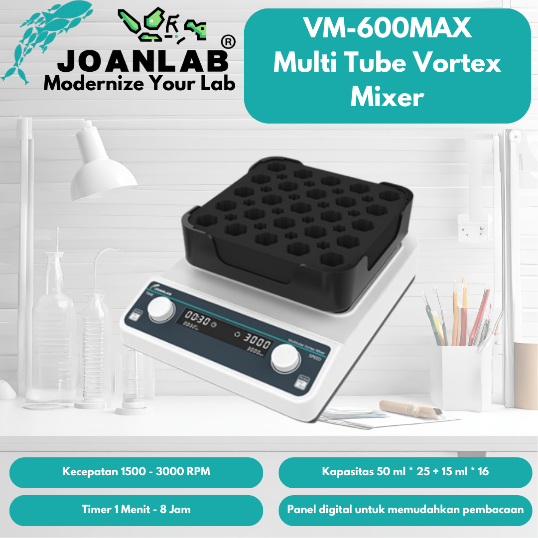 JOANLAB Multi Tube Vortex Mixer Digital Pencampur Banyak Tabung VM-600MAX