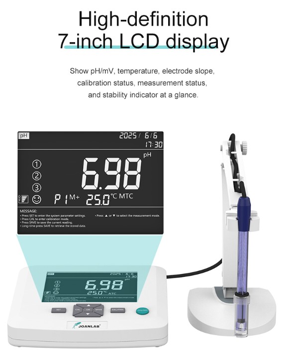 JoanLab Desktop pH Meter Bench Water Quality Analysis Lab Keasaman PH300Pro