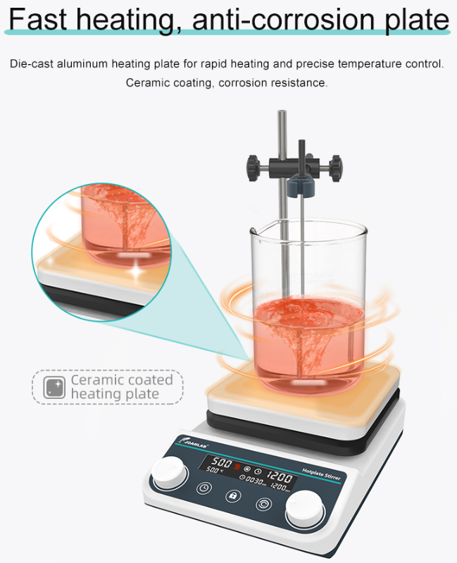 JOANLAB Heating Magnetic Stirrer Digital Display Thermostatic 5L 310C Plate Pemanas HS8PRO