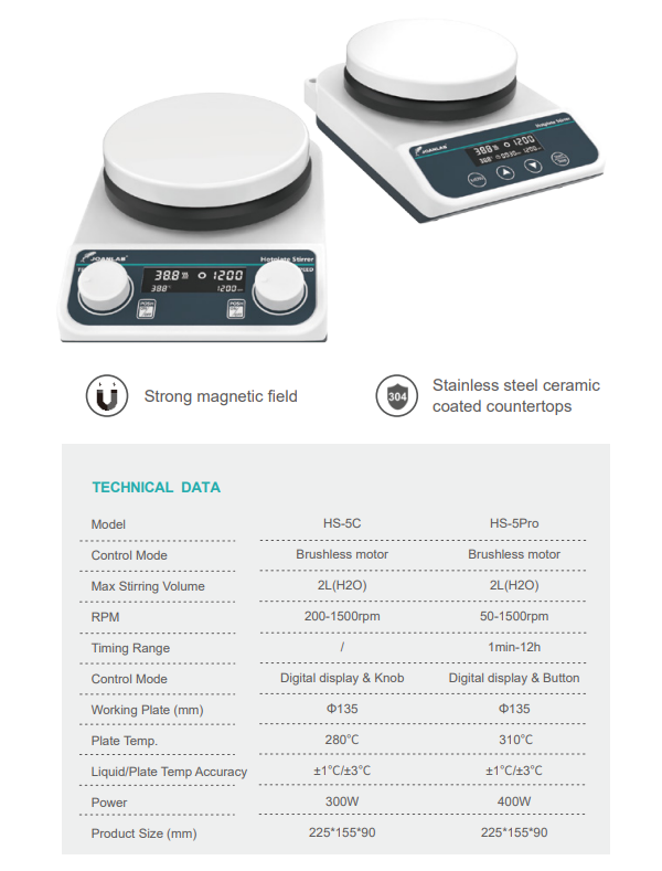 JOANLAB Heating Magnetic Stirrer Digital Display Thermostatic 5L 310C Plate Pemanas HS8PRO
