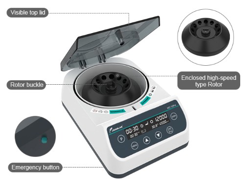 JOANLAB High Speed Centrifuge Mesin Sentrifugal Kecepatan Tinggi 12000 RPM MC12PRO