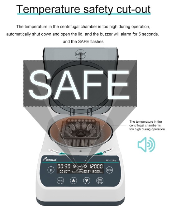 JOANLAB High Speed Centrifuge Mesin Sentrifugal Kecepatan Tinggi 12000 RPM MC12PRO