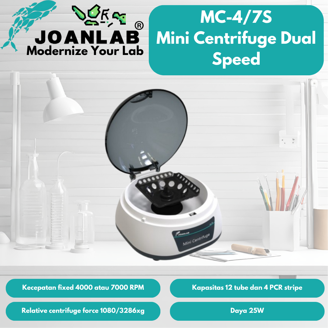 JOANLAB Mini Centrifuge Mesin Sentrifugal Dual Speed Kecepatan 4000 dan 7000 RPM MC-4/7S