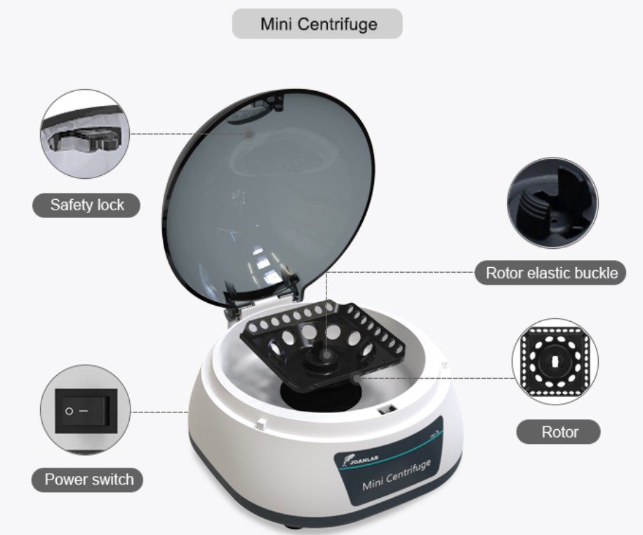 JOANLAB Mini Centrifuge Mesin Sentrifugal Dual Speed Kecepatan 4000 dan 7000 RPM MC-4/7S
