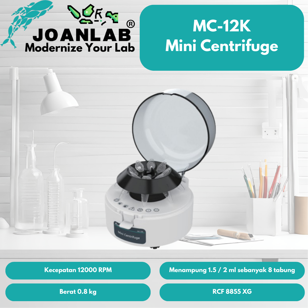 JOANLAB Mini Centrifuge 8 hole 12000 RPM Lab Kecantikan Dokter Rumah Tangga MC-12K