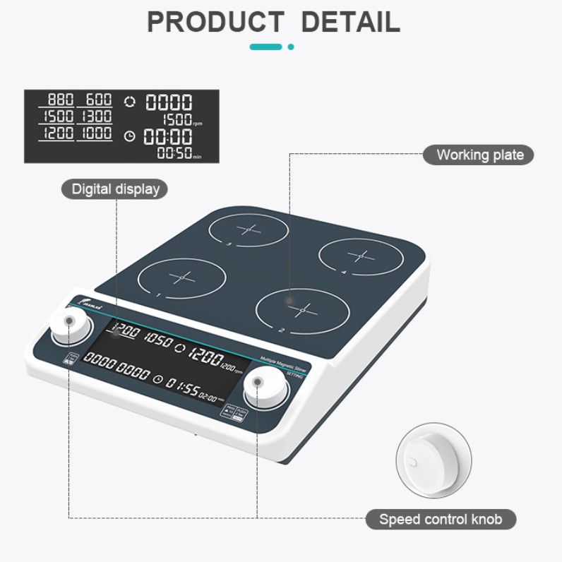 JOANLAB Multi Magnetic Stirrer 4 Wadah Asynchronous Speed 1500 RPM MMS4PRO