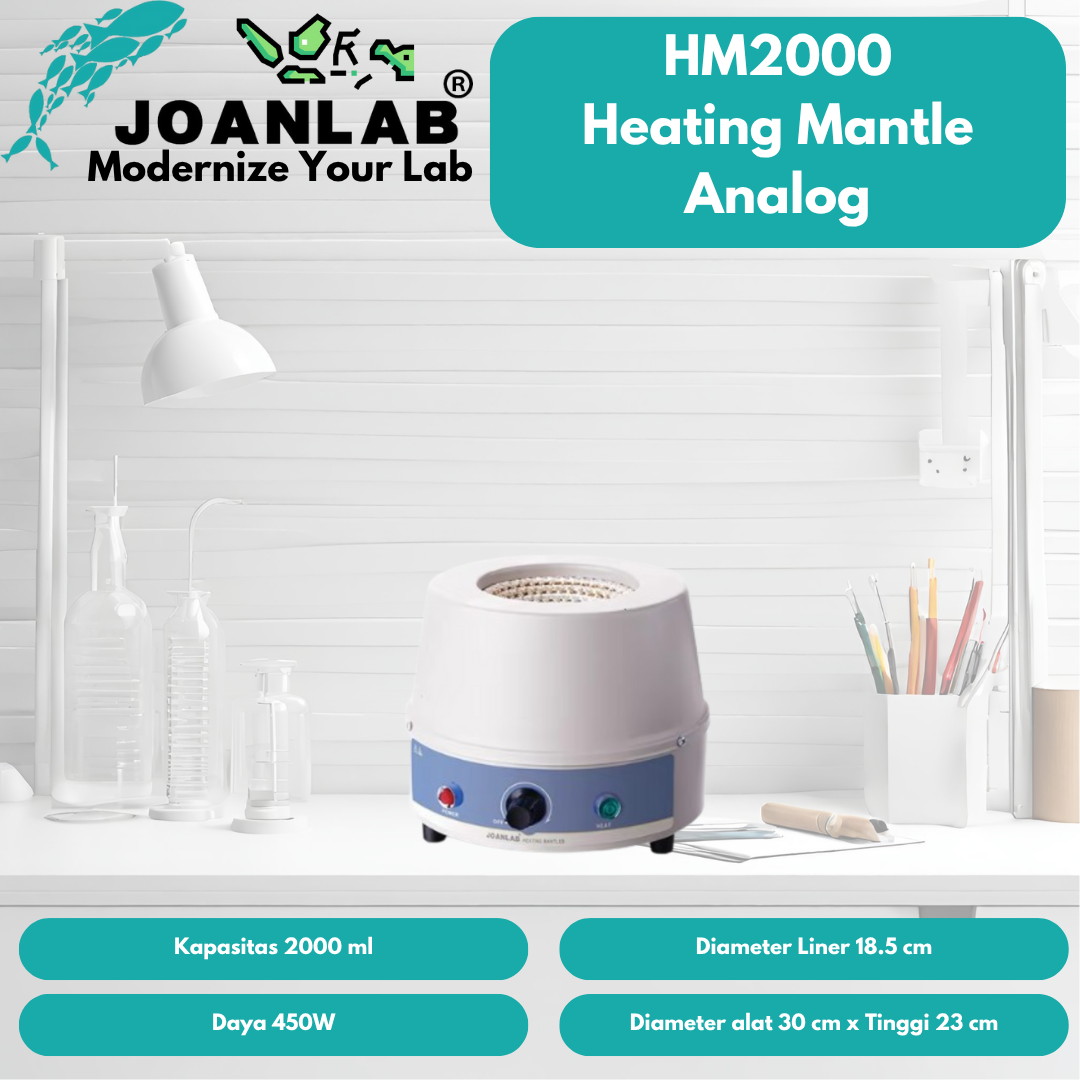 JOANLAB Heating Mantle 2 Liter Mantel Pemanas Distilasi HM2000