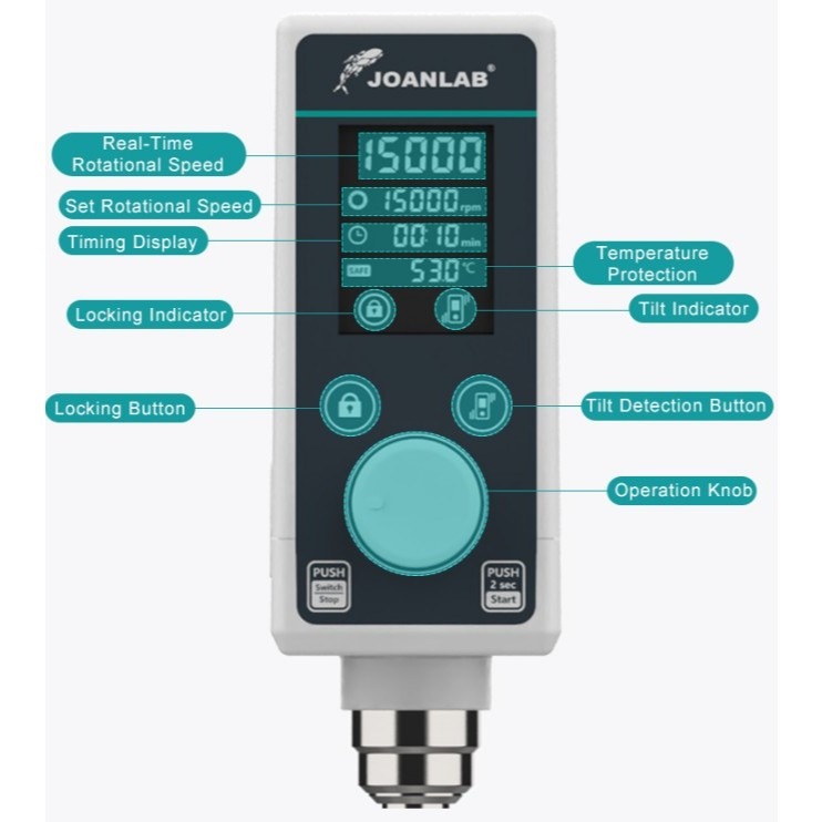 JOANLAB Overhead Homogenizer Homogenisasi Skala Besar 15000 RPM HZ-500MAX