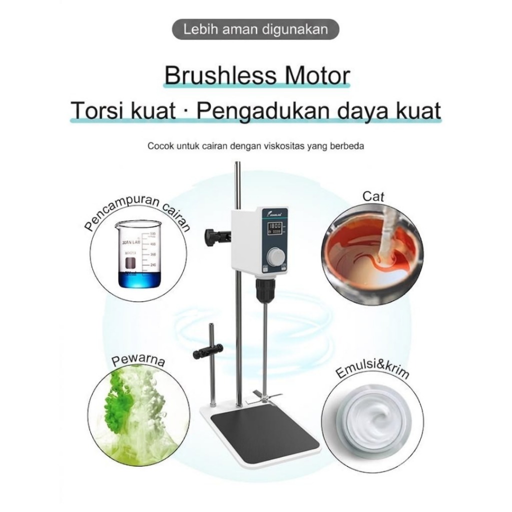 JOANLAB Overhead Stirrer Pengaduk Pencampur Liquid Mixer Lab 20L Farmasi Cat Kecantikan Food OS30PRO