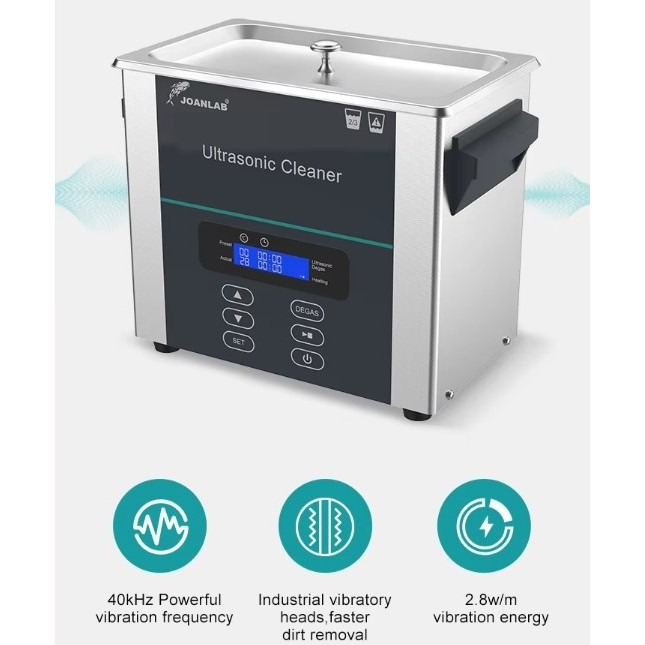 JOANLAB Ultrasonic Cleaning Machine Pembersih Kacamata Perhiasan Emas 6 Liter UC60D