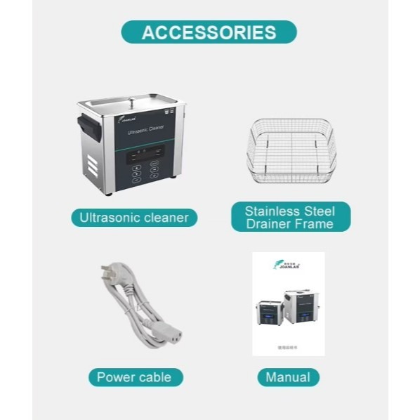 JOANLAB Ultrasonic Cleaning Machine Pembersih Kacamata Perhiasan Emas 6 Liter UC60D