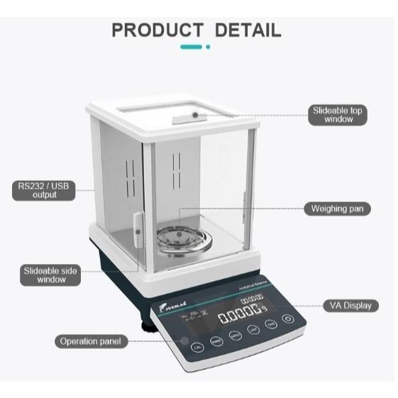 JOANLAB Dual Range Analytical Balance Timbangan Analitik 0.1/0.01 mg 220 gr CEB2055