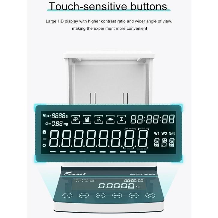 JOANLAB Dual Range Analytical Balance Timbangan Analitik 0.1/0.01 mg 220 gr CEB2055