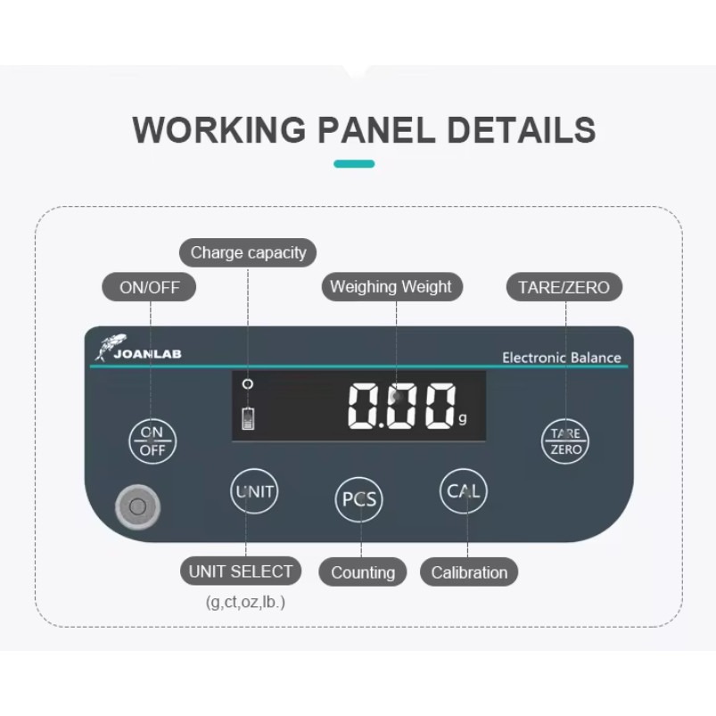 JOANLAB Precision Balance Timbangan Digital Electronic Resolusi 0.01 gram 100 gr JNB1002