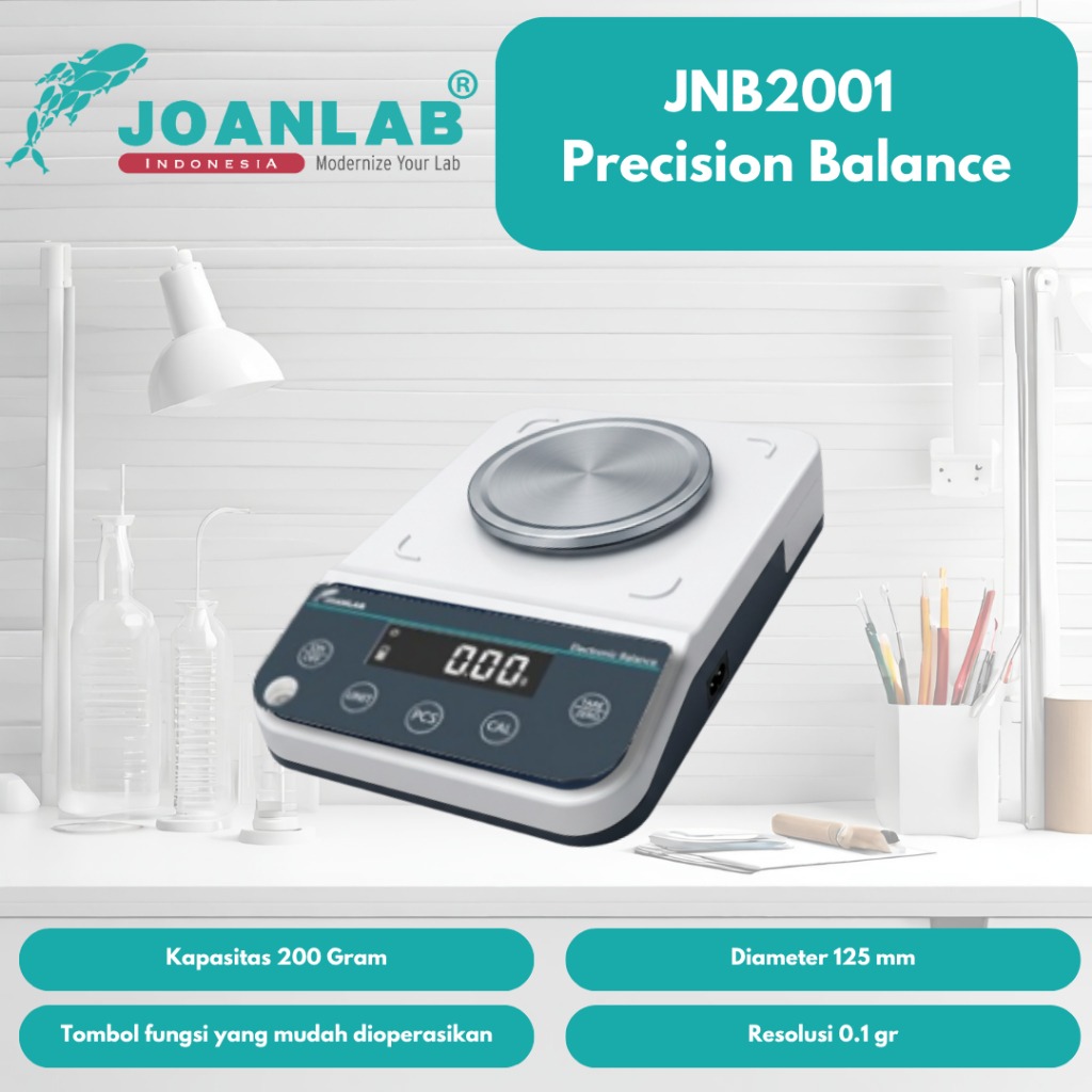JOANLAB Precision Balance Timbangan Digital Electronic Ketelitian 0.1 gram 200 gr JNB2001