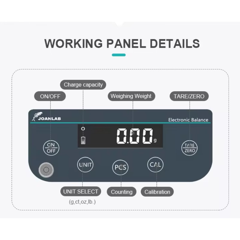 JOANLAB Precision Balance Timbangan Digital Electronic Ketelitian 0.1 gram 20 kg JNB200001
