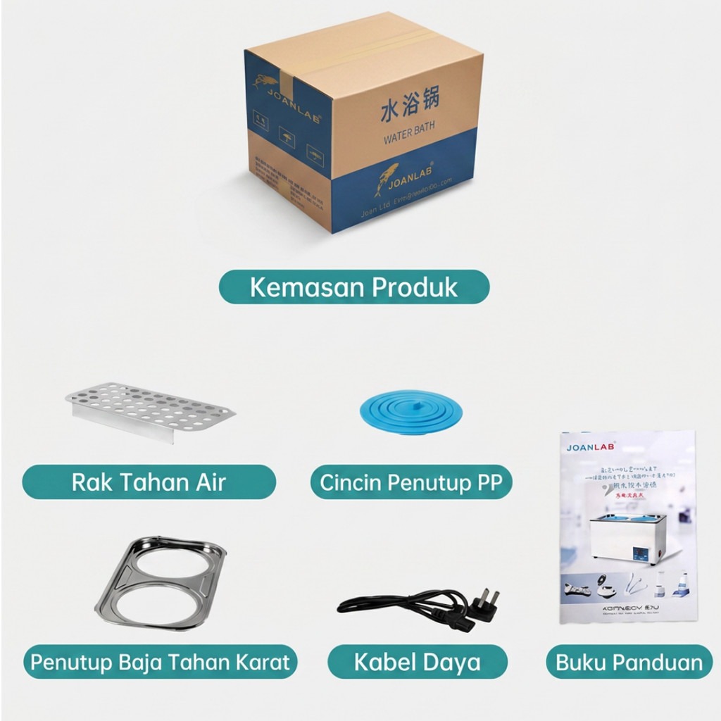 JOANLAB Water Bath Digital 8 Hole Lubang Timer WB100-8F