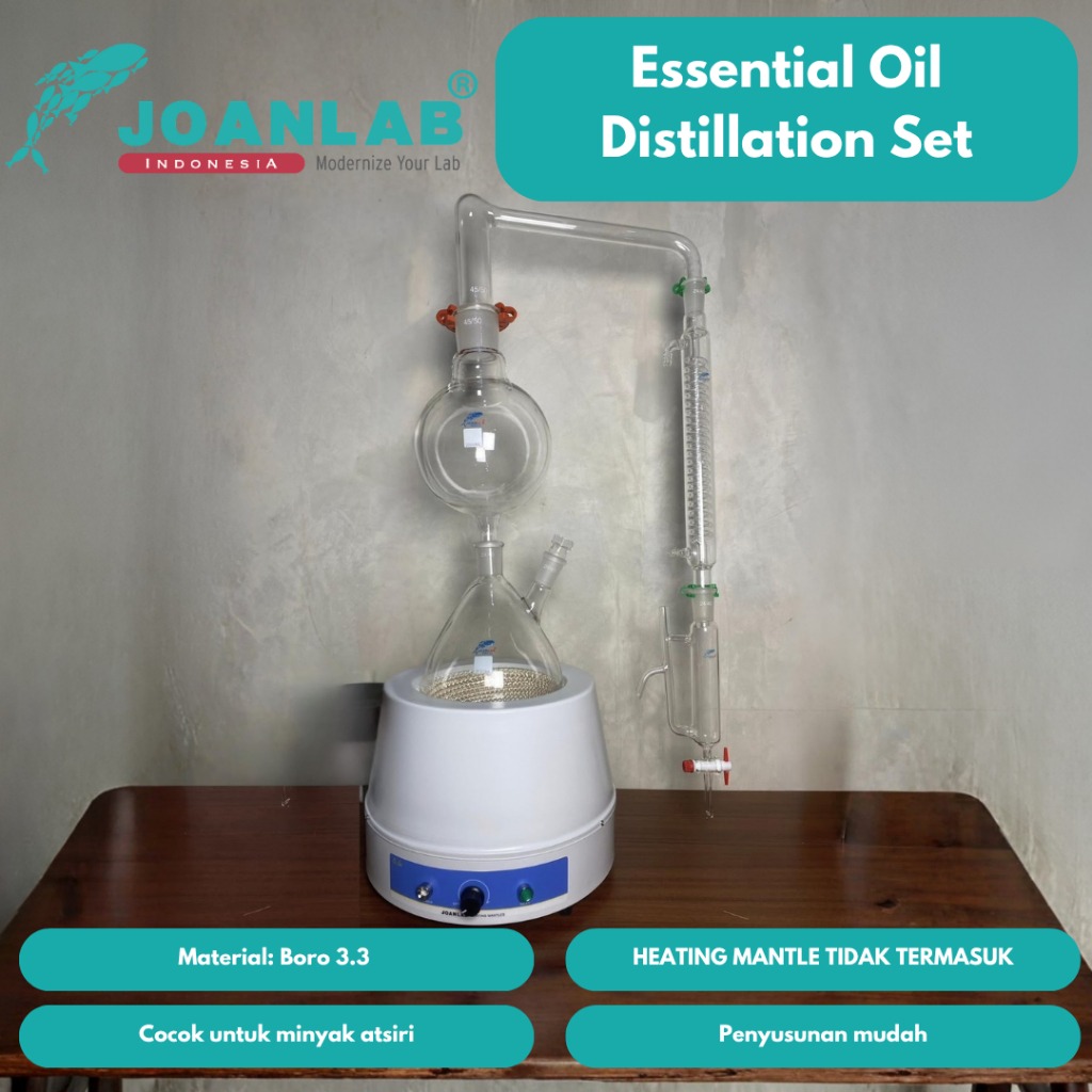 JOANLAB Essential Oil Distillation Set Paket Penyulingan Minyak Atsiri
