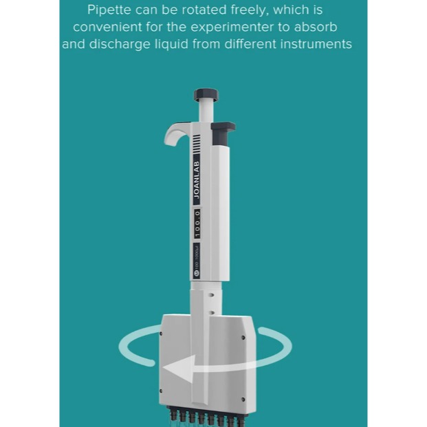 JOANLAB Multichannel Pipette Pipet Cabang 8 Akurat Presisi M8-10/M8-50/M8-300