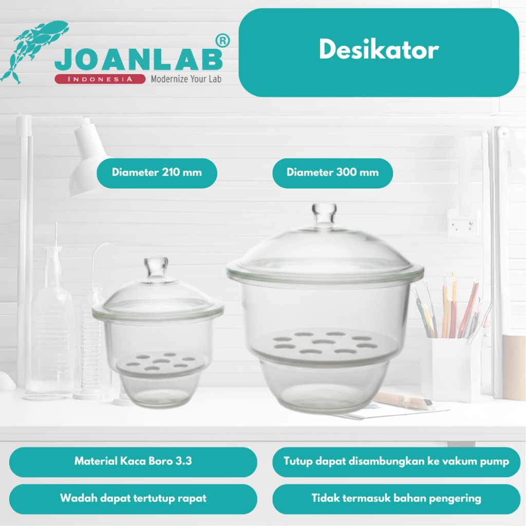 JOANLAB Desikator Desiccator Pengering 210 mm Boro 3.3