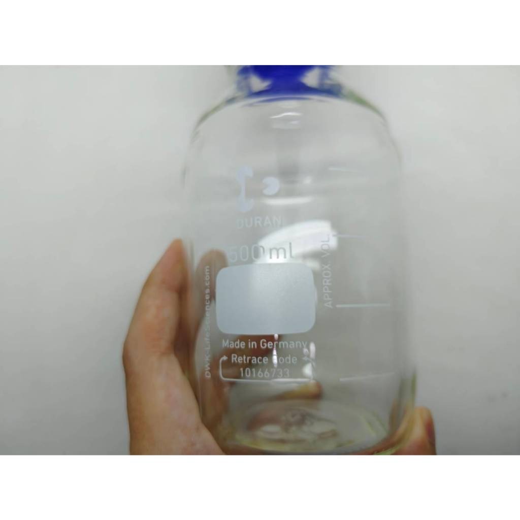 DURAN Bottle Botol Sampel Laboratorium GL45 100 ml Bening Tutup Biru