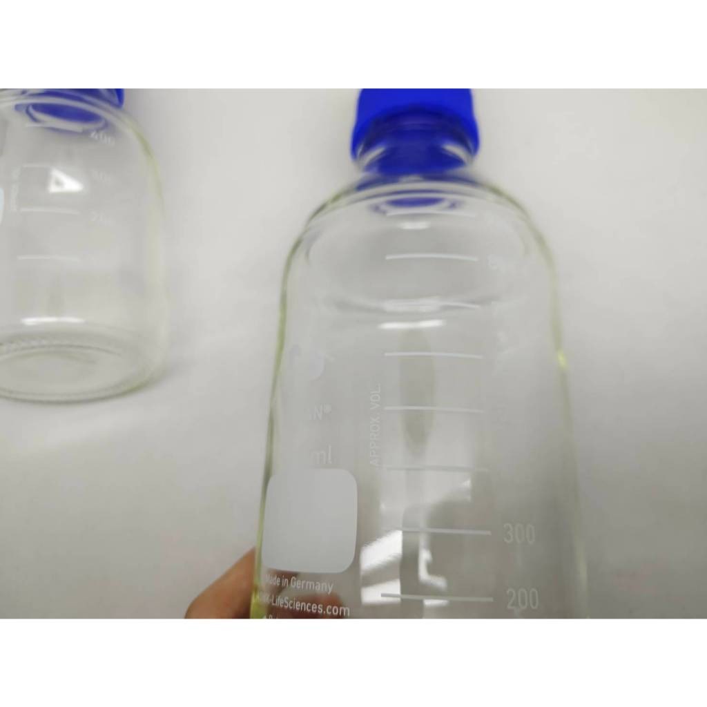 DURAN Bottle Botol Sampel Laboratorium GL45 500 ml Bening Tutup Biru