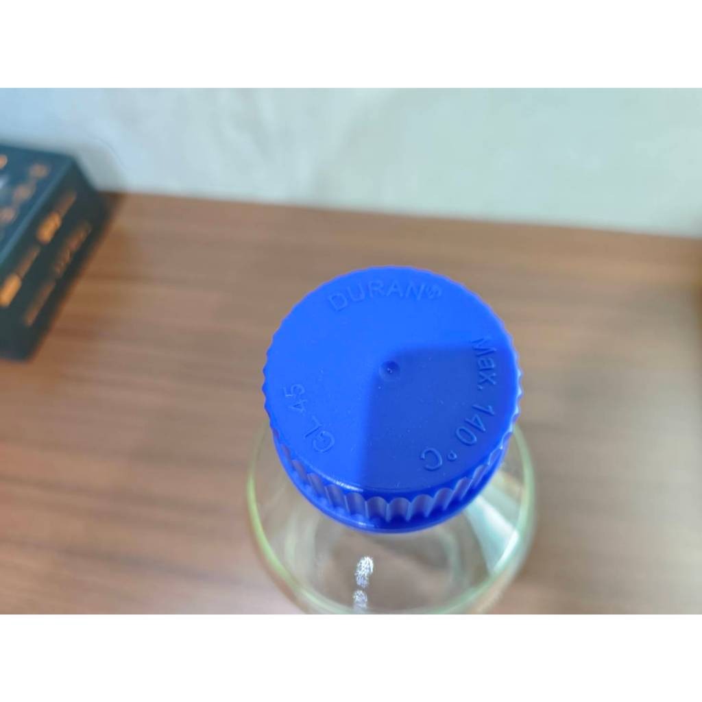 DURAN Bottle Botol Sampel Laboratorium GL45 500 ml Bening Tutup Biru