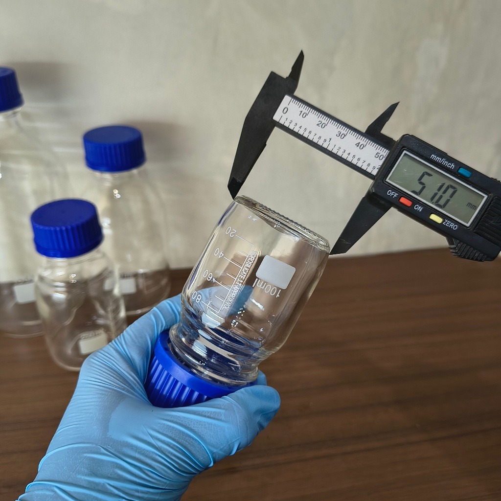 JOANLAB Botol Reagen Kaca GL45 1000 ml Bening Tutup Biru