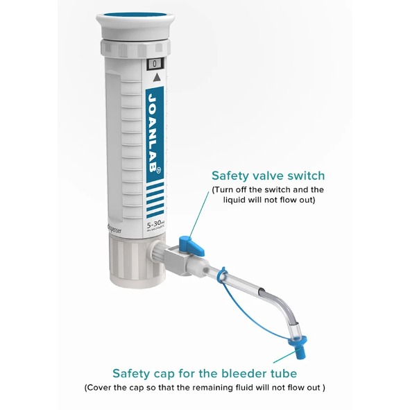 JOANLAB Bottletop Dispenser Botol Reagen Lab DA-30ML Paket dengan Botol