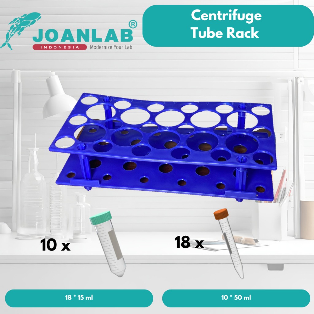 JOANLAB Centrifuge Tube Rack Rak Tabung Sentrifugal 15 ml dan 50 ml Biru