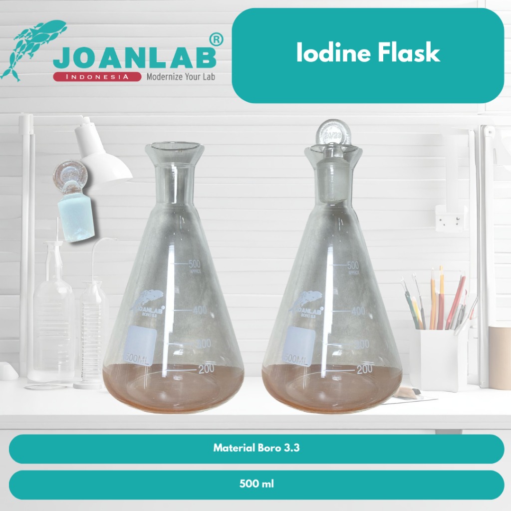 JOANLAB Iodine Flask Labu Iodium dengan Glass Stopper 250 ml