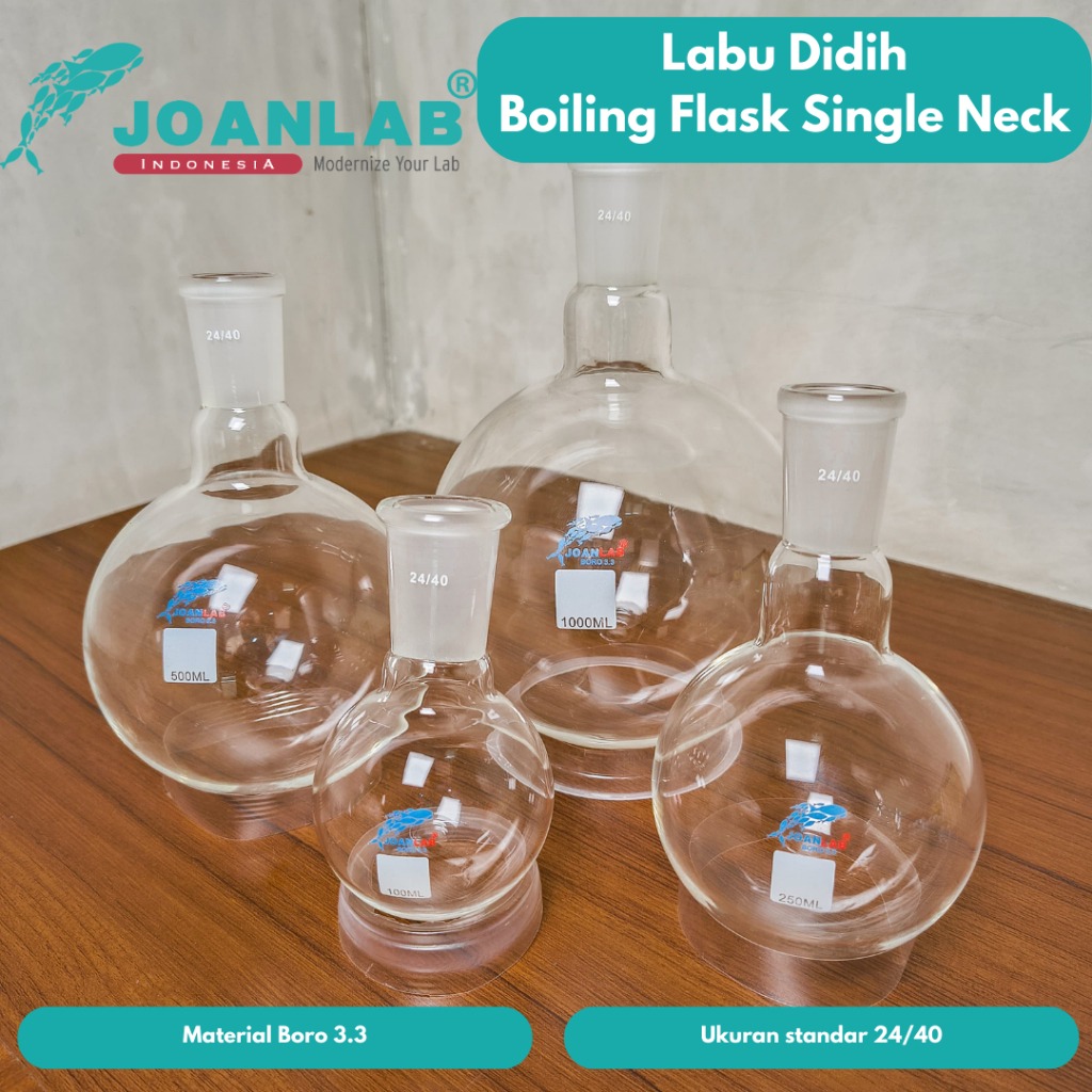 JOANLAB Labu Didih Boiling Flask Round Bottom Single Neck 24/40 100 ml