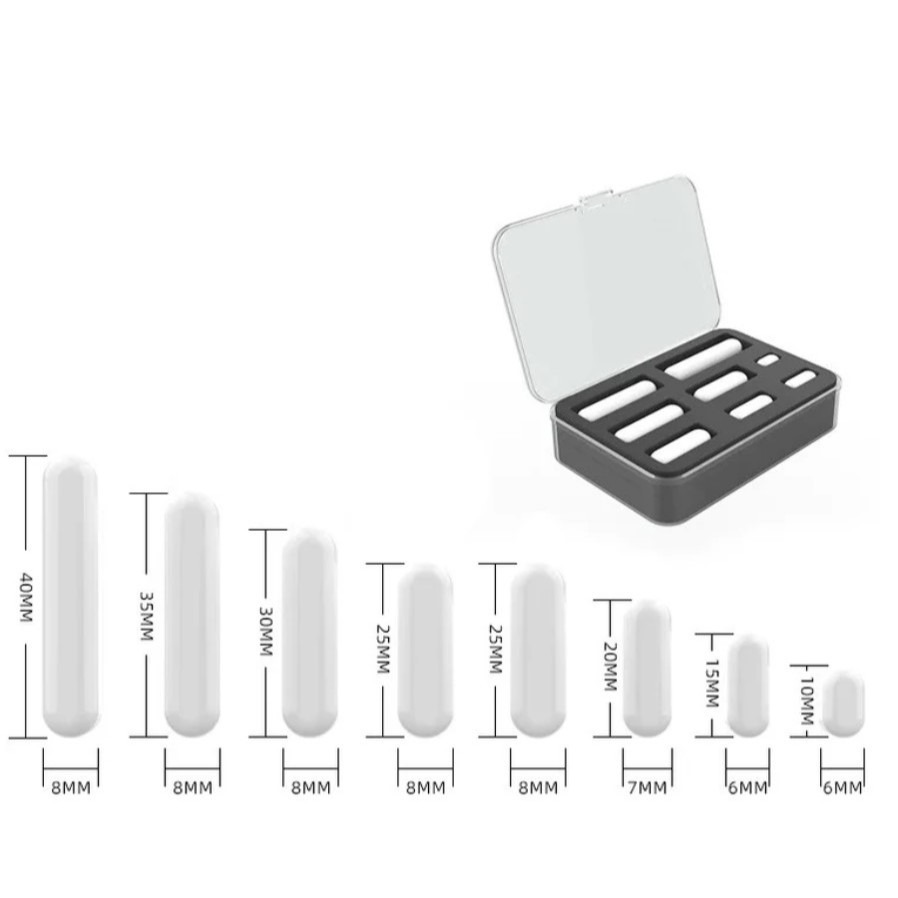 JOANLAB Magnetic Stirrer Bar Z Set Silinder / L Set Oval Batang Magnet Pengaduk isi 8 Pcs