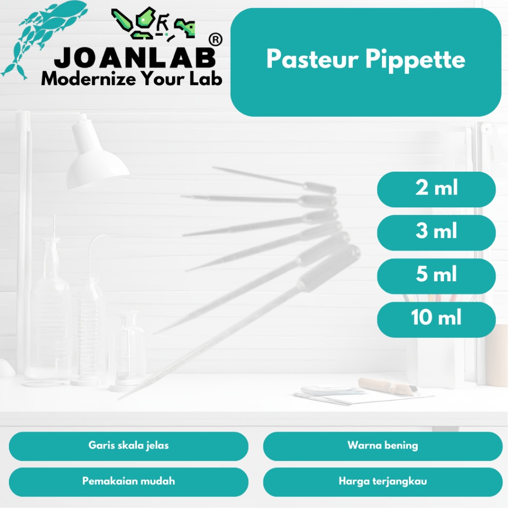JOANLAB Pasteur Pipette Pipet Tetes Plastik 3 ml
