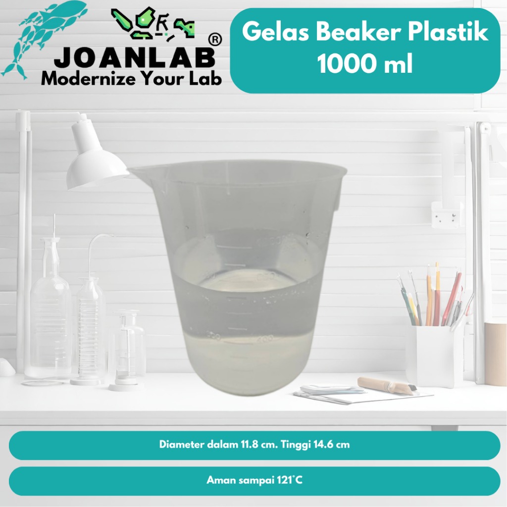 JOANLAB Plastic Beaker Glass Gelas Beaker Plastik 1000 ml
