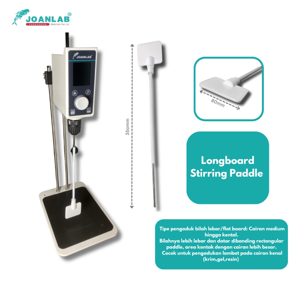 JOANLAB PTFE Paddle Batang Pengaduk Overhead Stirrer Longboard