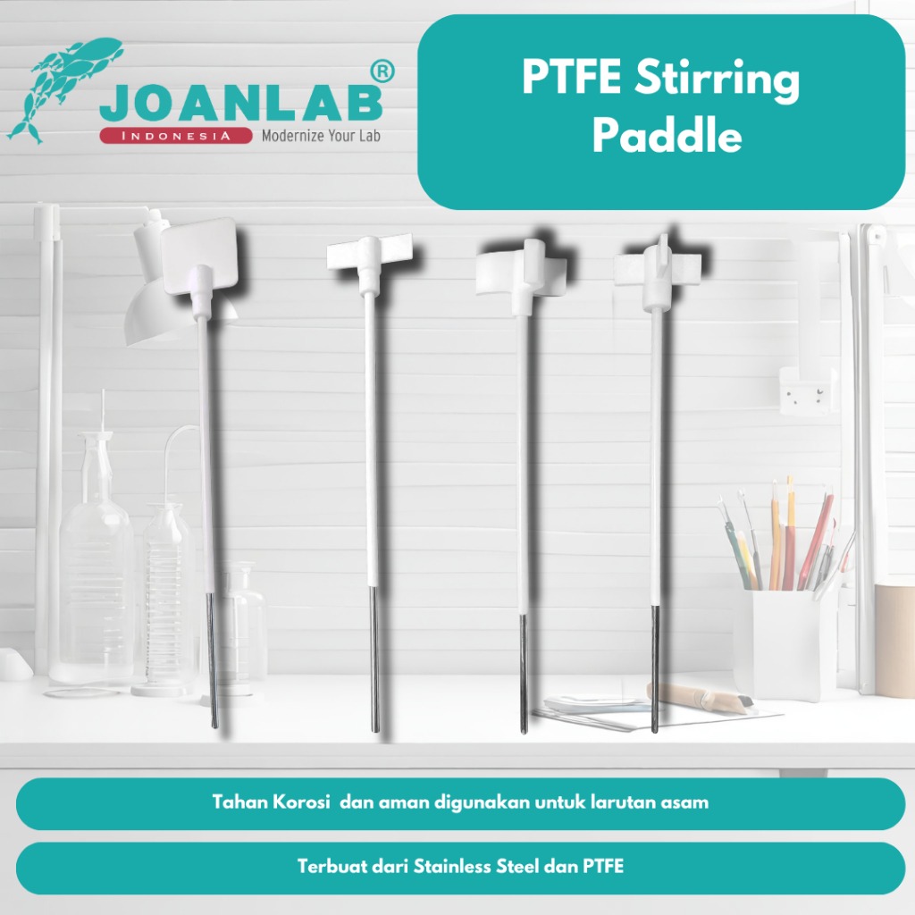 JOANLAB PTFE Paddle Batang Pengaduk Overhead Stirrer Three Blades