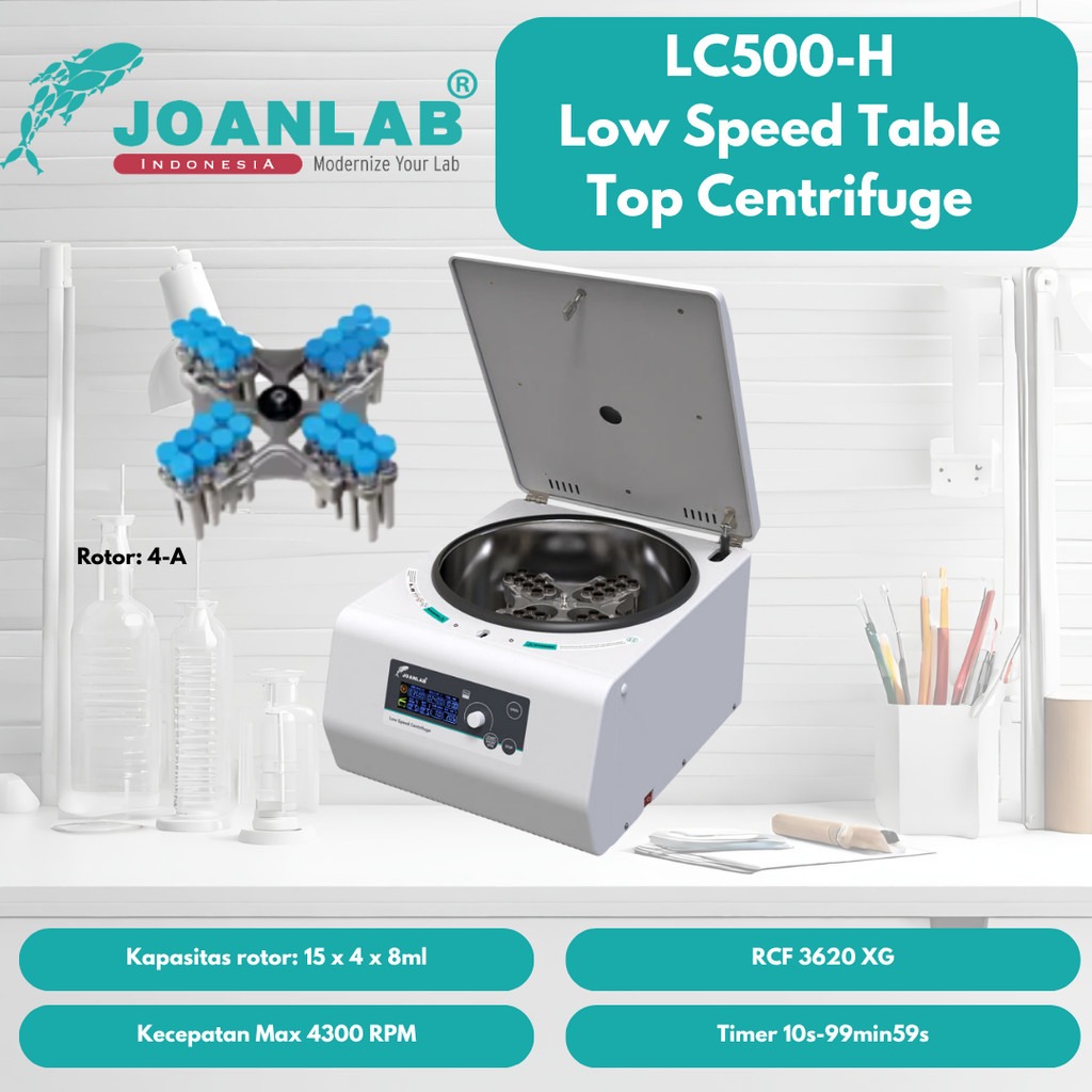 JOANLAB Low Speed Table Top Centrifuge Swing Rotor 5000 RPM LC500-H Rotor 3-A