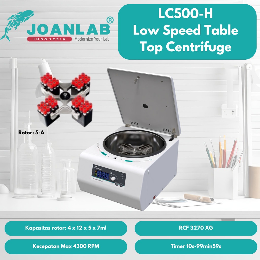 JOANLAB Low Speed Table Top Centrifuge Swing Rotor 5000 RPM LC500-H Rotor 4-A