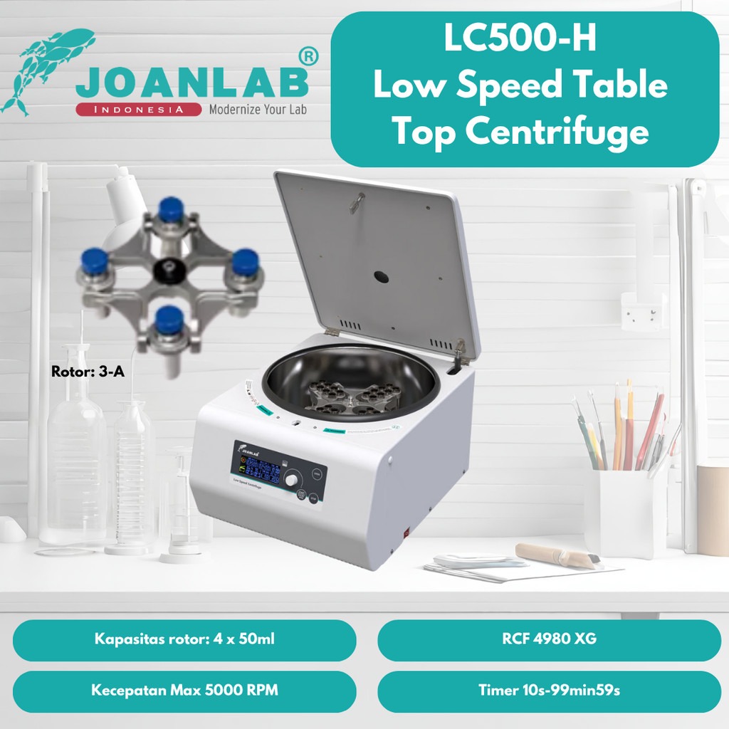 JOANLAB Low Speed Table Top Centrifuge Swing Rotor 5000 RPM LC500-H Rotor 5-A